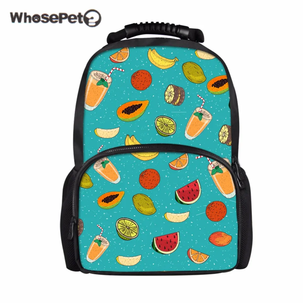 

WHOSEPET Cherry Ice-cream Women Backpack 3D Fruit Printed Daypack Large Daily Travel Casual Backpacks Girl College Bag Wholesale