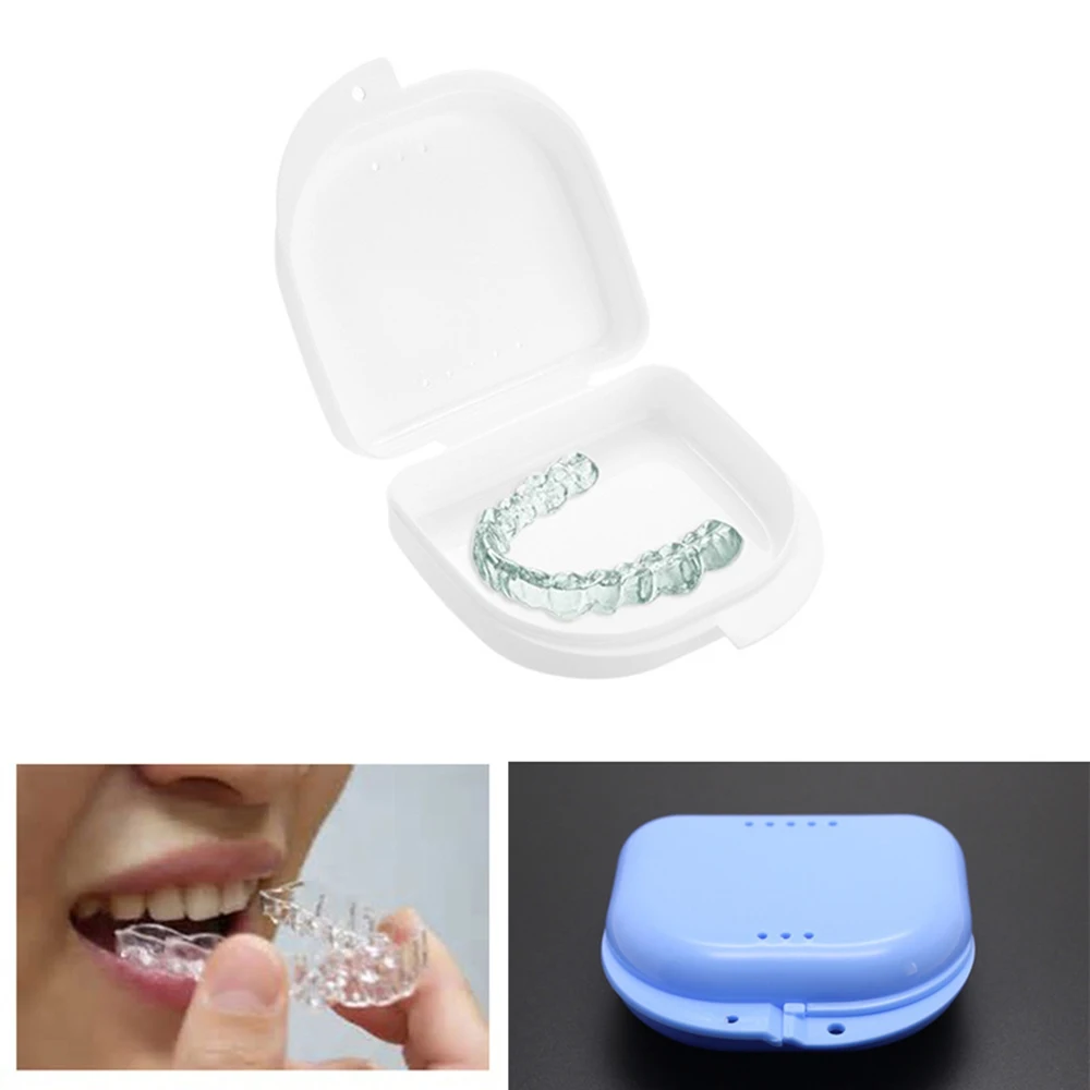 

High Quality Portable False Teeth Storage Box Dental Retainer Case Mouthguard Brace Orthodontic Dentures Storage Random Color