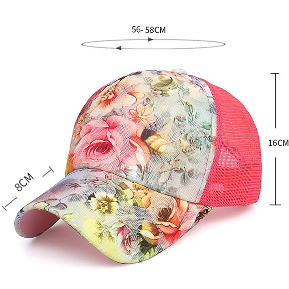 Новая модная женская шапка сетчатая спортивная бейсбольная Кепка Snapback Регулируемый напечатанный изогнутый козырек Женская Бейсболка