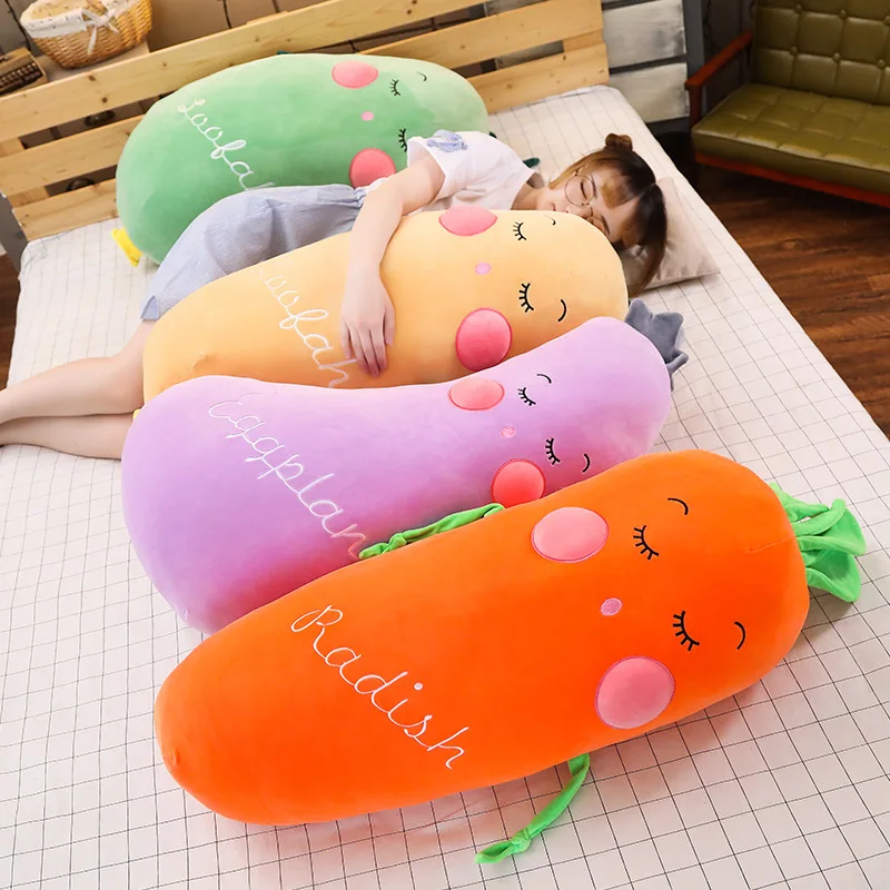 

Cartoon Carrots Eggplant Cucumber Plush Toy Cute Simulation Vegetable Carrot Pillow Dolls Stuffed Soft Toys For Children Gift