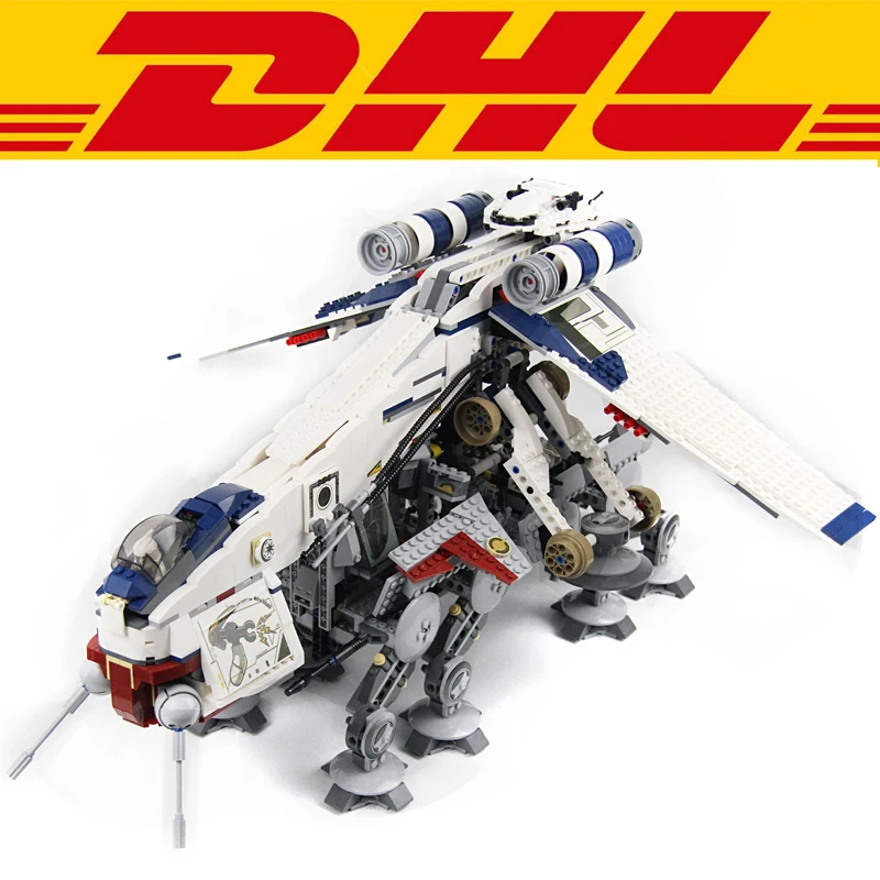 

2018 New 1788Pcs Star Wars Republic Dropship With AT-OT Walker Model Building Kits Blocks Bricks Toys For Children Figures 10195