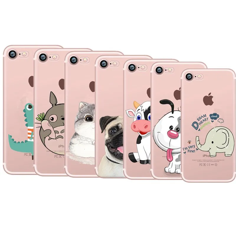 Милые животные чехол для iphone 7 плюс Домашние собаки и кошки телефон Coque 6 6s 5 5s SE 8 plus