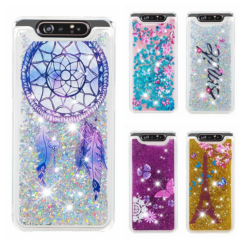 

A80 A90 Glitter Case for Samsung A10 A20 A30 A40 A50 A60 A70 A80 A90 Case Owl liquid Covers sfor Samsung Galaxy A10E A20E Case