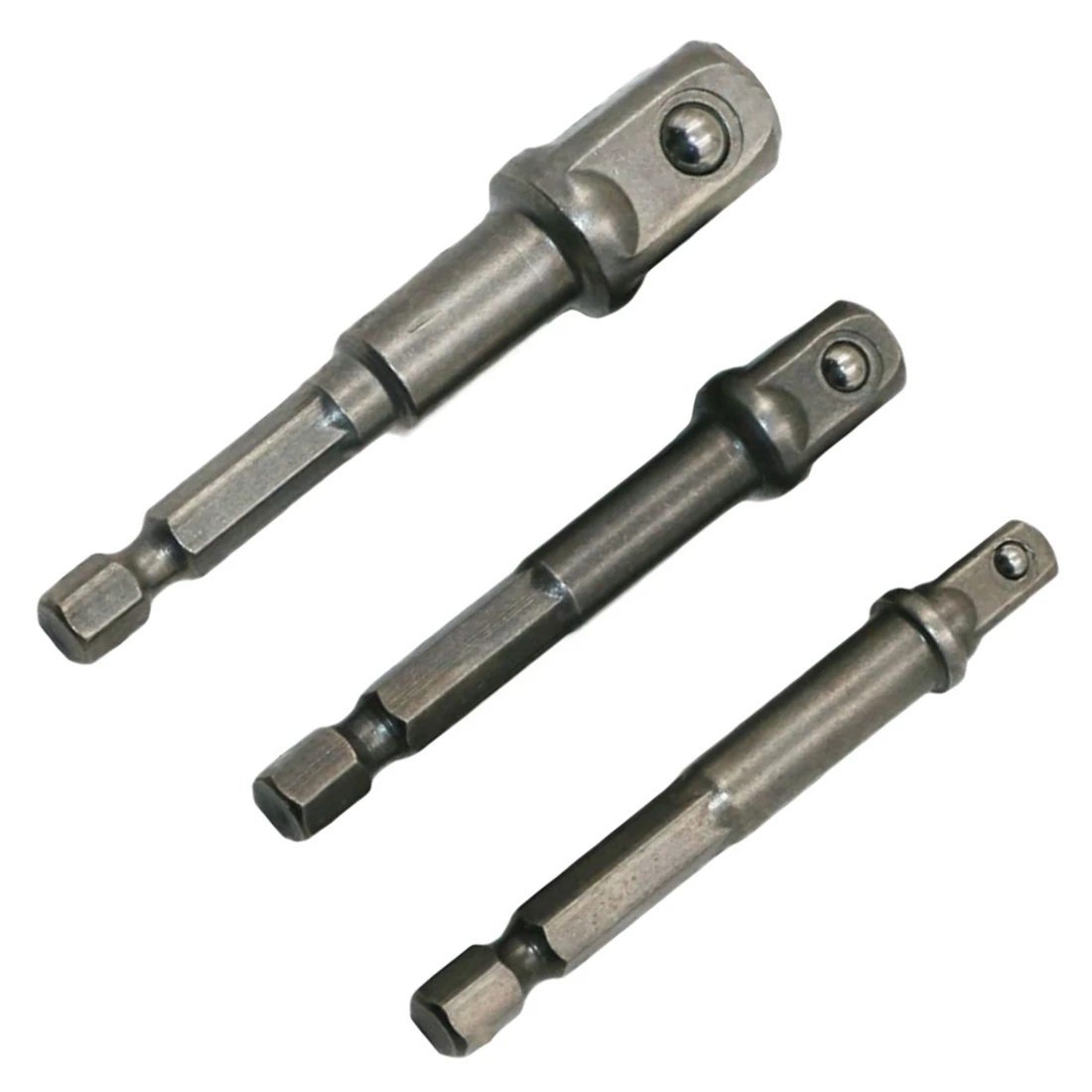 

3pcs/set Socket Adapter Set Hex Shank to 1/4" 3/8" 1/2" Extension Drill Bits Bar Hex Bit Set Power Tools