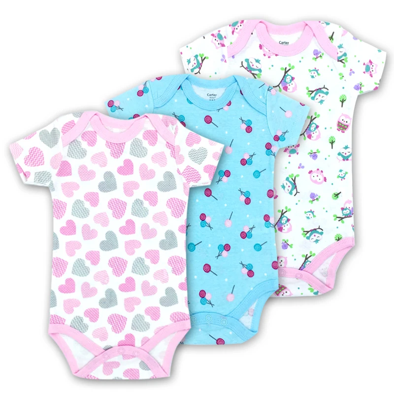 Skup 3 SZTUK 100% Bawełna Odzież Dla Niemowląt Body Z Kr oacute;tkim Rękawem Podobnych Kombinezon Drukowane Baby Boy Dziewczyna Body Darmowa Wysyłka