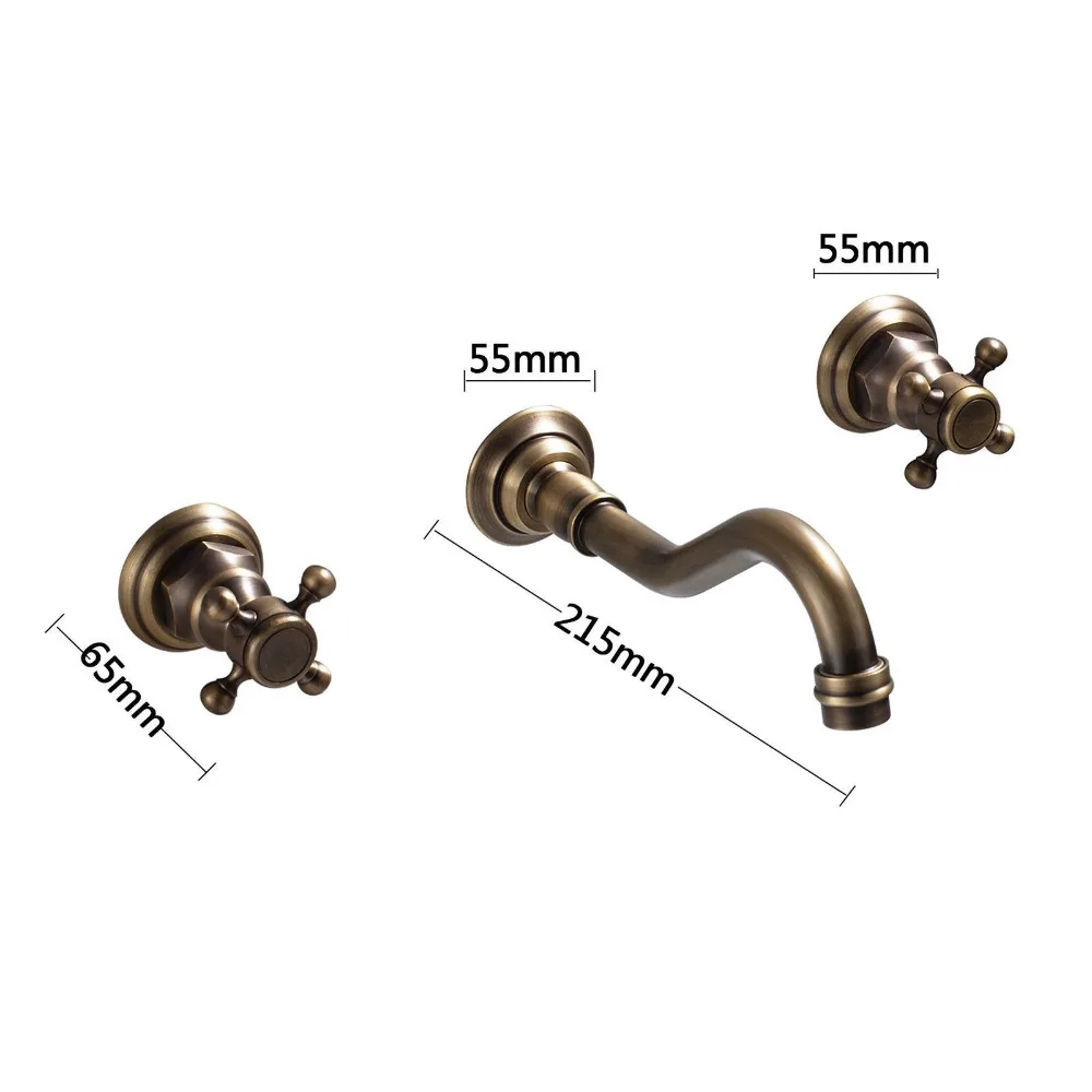 Vintage Antique Brass Widespread Bathroom Sink Faucet Dual Handles 3 Holes Mixer Tap Wall Mount Tub Faucet Mixer Tap Vintage Antique Brass Widespread Bathroom Sink Faucet Dual Handles 3 Holes Mixer Tap Wall Mount Tub Faucet Mixer Tap