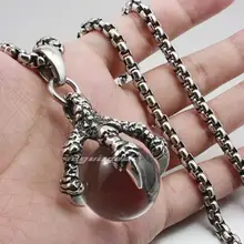 Огромный тяжелый кулон из нержавеющей стали 316L в виде когтя дракона Dragon Ball Мужская Байкерская подвеска в стиле панк 6K002 ожерелье из нержавеющей стали 24"