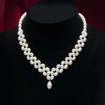 

Red Trees Brand Fine Jewelry Real Natural Freshwater Pearl Necklace For Women Handmade Gift Wedding Necklace For Brides Pearl