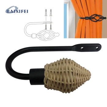 

2 Pcs Home Hardware Curtain Tieback Wall Hook Curtain Buckle, U - shaped Curtain Hooks Buckle Teng