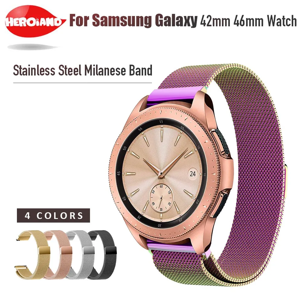 20 мм 22 ширина браслет из нержавеющей стали для Samsung Galaxy Watch 42 46 Миланский Браслет