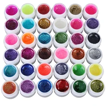 Hot! 36 Mixed Colors Glitter UV Gel Polish Soak Off Top Coat for Nail Art False Tips