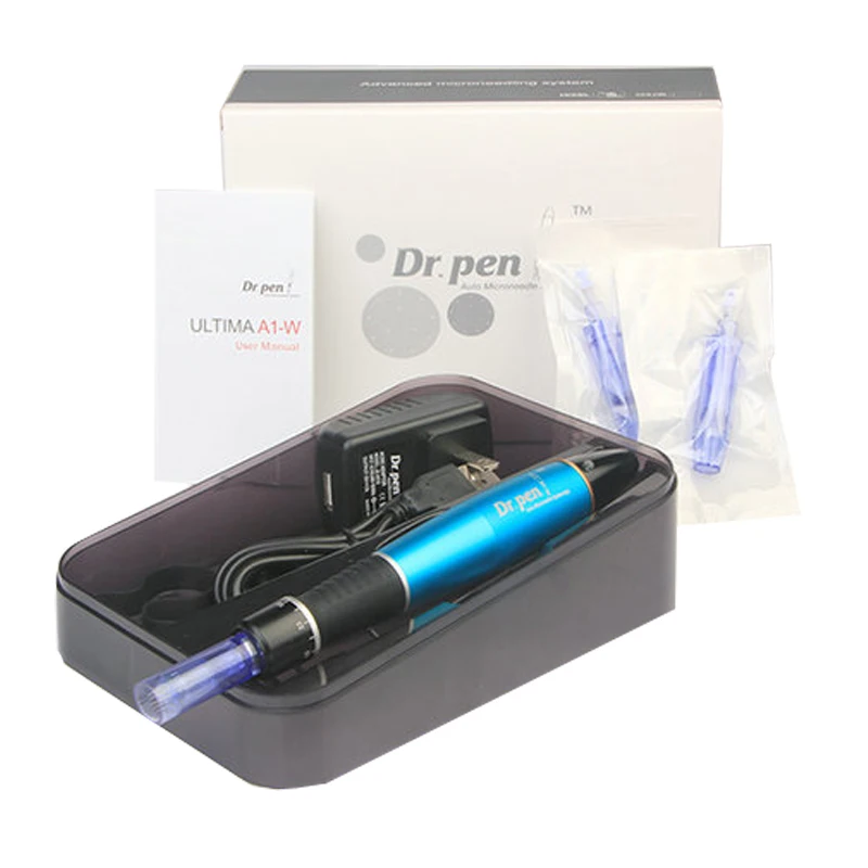 Caneta sem Fio Caneta Derma Recarregável Auto Microneedle Baioneta Prot Agulha Cartuchos Elétrica Selo Azul Dr. A1-w 10 High Quality Beleza e saúde