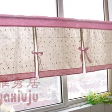 Кружева Лук красивый кофе короткие занавески для кухни для гостиной спальни 50*140 см