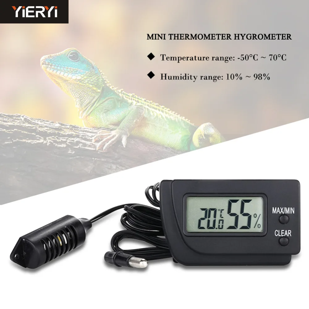 

High-precision Digital Pet Electronic Thermometer and Hygrometer Lizard Turtle Reptile Breeding Box for Family, Warehous, Farm