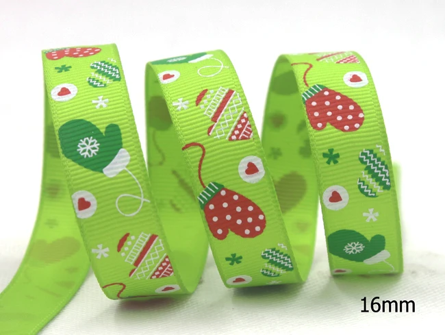 

[IuBuFiGo] New 16mm Red Christmas Ribbon 5/8" Printed Grosgrain Festival Tape 100 yards/roll