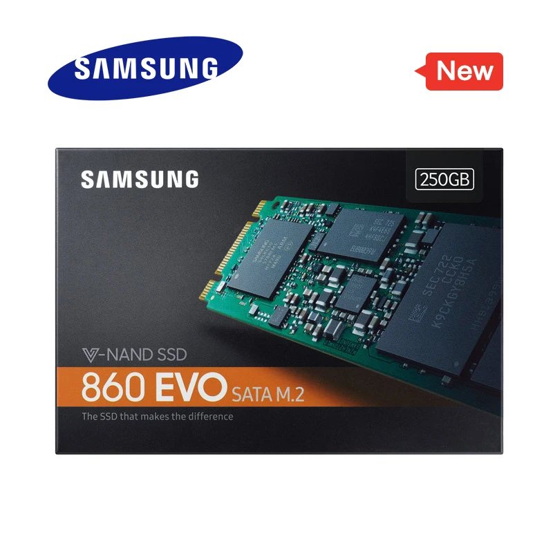 SAMSUNG SSD 860 EVO M.2 2280 SATA 250 ГБ 500 1 ТБ Внутренний твердотельный жесткий диск HDD M2 ноутбука, настольного компьютера, ПК, MLC PCIE M.2