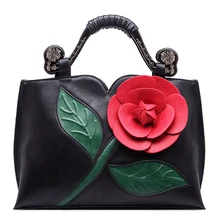 Известные бренды женские сумки с верхней ручкой из искусственной кожи сумка для женщин женские сумки классическая роза цветочный дизайн bolsa feminina