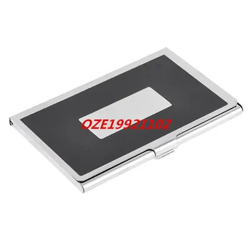 

1PCS Polished Sliver Tone Black Rectangle Aluminum Alloy Business Card Holder