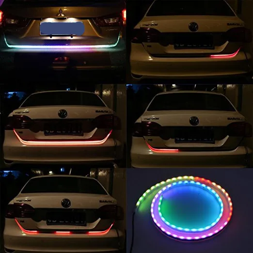 TPTOB Led сигнал задние фонари стайлинга автомобилей RGB Halo ходовой плавающие динамической растяжки поворотной Предупреждение Чемодан отсек