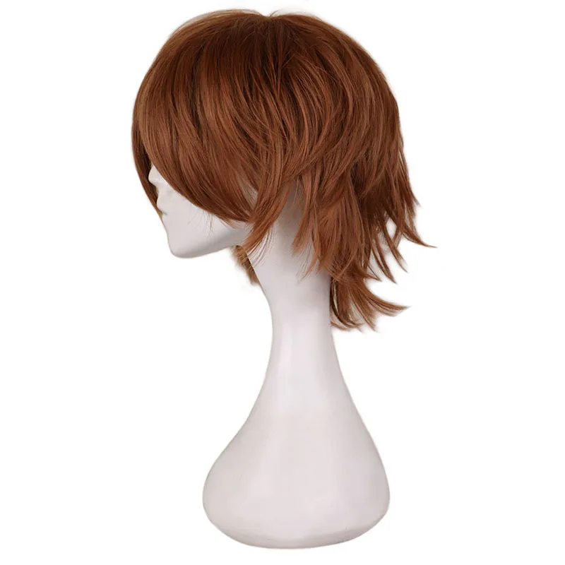 QQXCAIW короткий коричневый мужской парик 30 см синтетические волосы|wig men|wig brownwig wig |