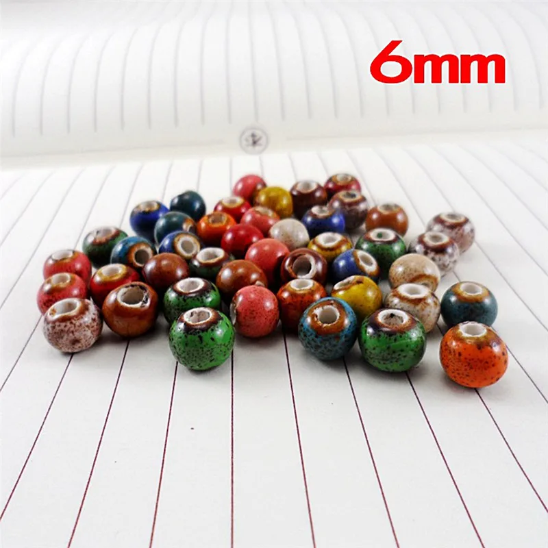 

JETTING Flower Glaze Ceramics Spacer Beads for DIY Jewelry Accessories 6mm 50pcs