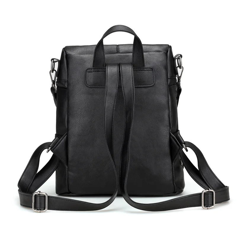 WEIXIER рюкзак с заклепками женский из искусственной кожи рюкзаки для девочек-подростков школьные сумки Модные Винтажные однотонные черные сумки на плечо LY-71