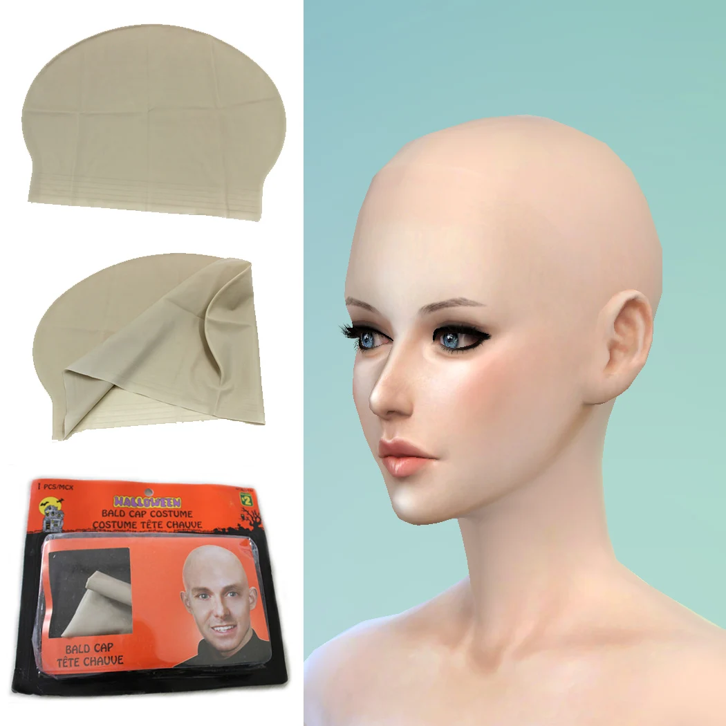 Uncle Festa Fancy Dress Costume Fake Bald Skinhead Wig Cap And Face Paint Set 