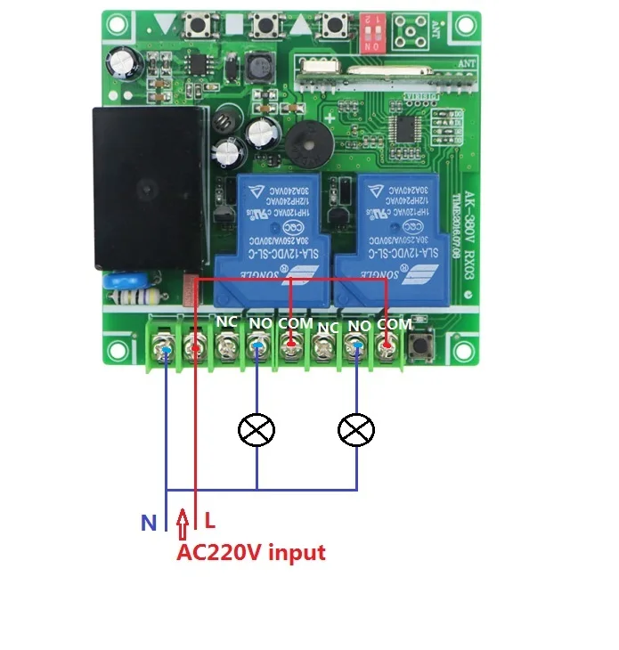 Новый AC220V 250 В 380 В 30A 2ch Дистанционное управление выключателем реле Выход Радио модуль приемника и 10 шт. ремень пряжка передатчик