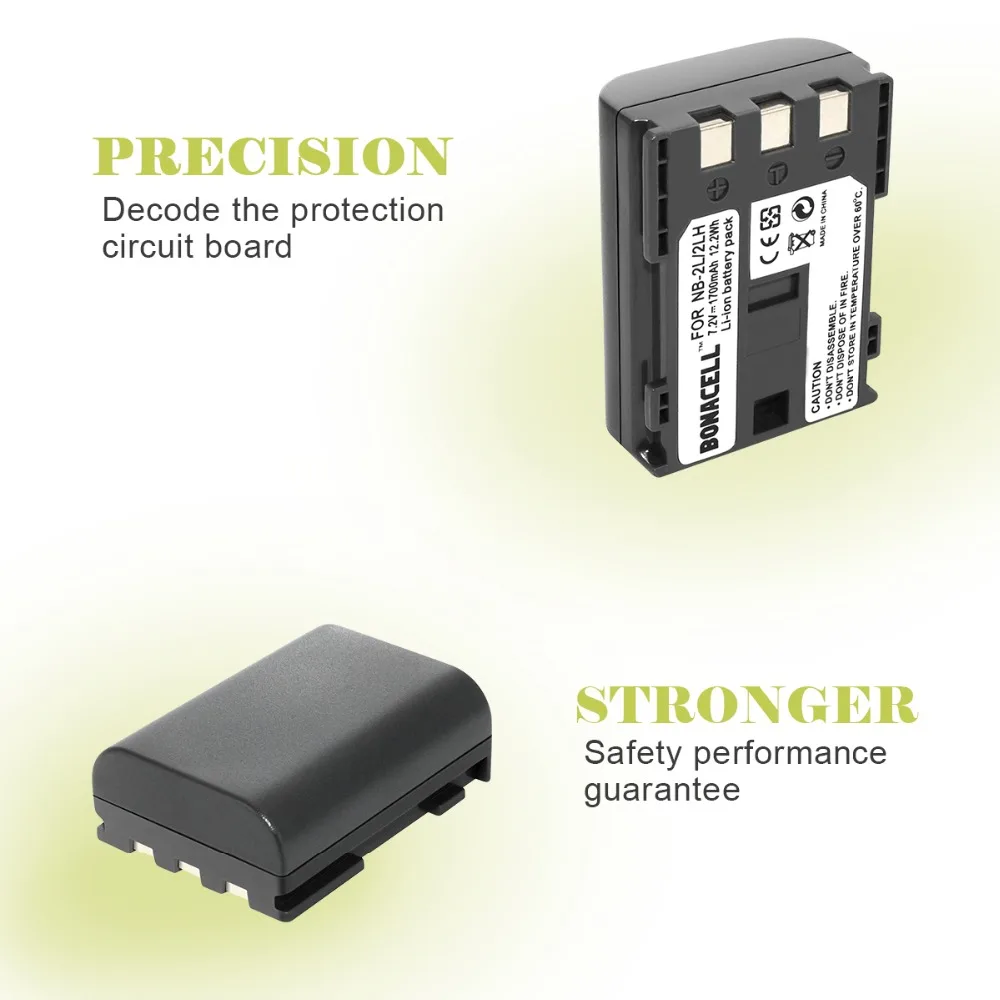 Bonadget 1700 мА/ч, NB 2LH NB-2L Зарядное устройство BP-2L5 BP-2LH для Canon Rebel XT XTi EOS 350D S50 G9 EOS 350D 400D Камера Батарея