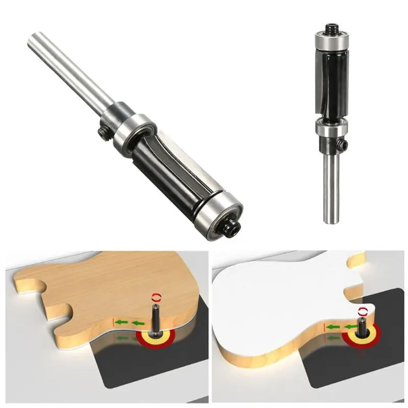 GUOCAO Drill Wood Edge Flush Trim Router Bit 1/4 Inch Drill Accessories Drill GUOCAO Drill Wood Edge Flush Trim Router Bit 1/4 Inch Drill Accessories Drill