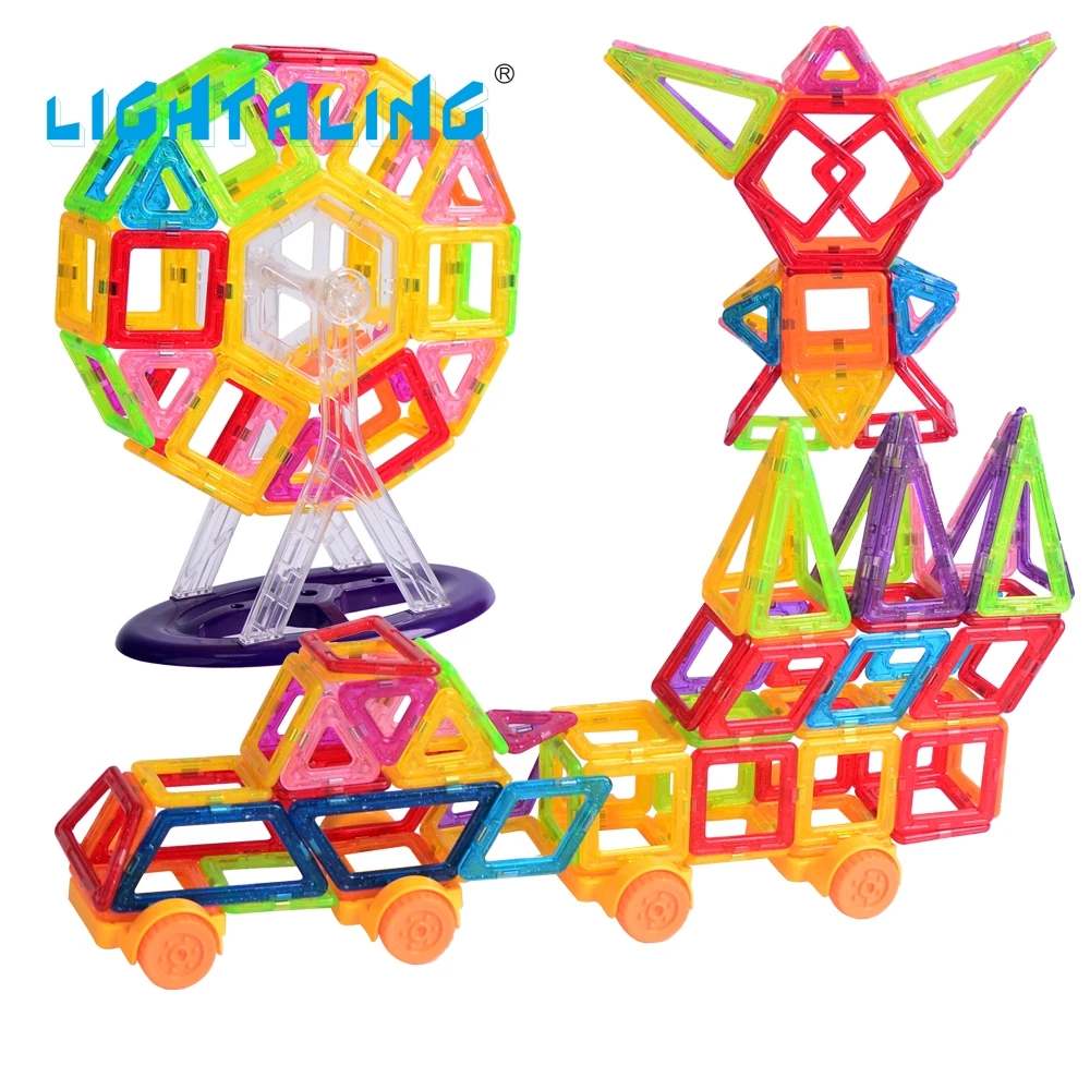 Lightaling игрушка кирпичи 60/90/110/130/158 шт. Мини Магнитный блок дизайнерские наборы для ухода за кожей DIY обучающие игрушки для детей ясельного возраста