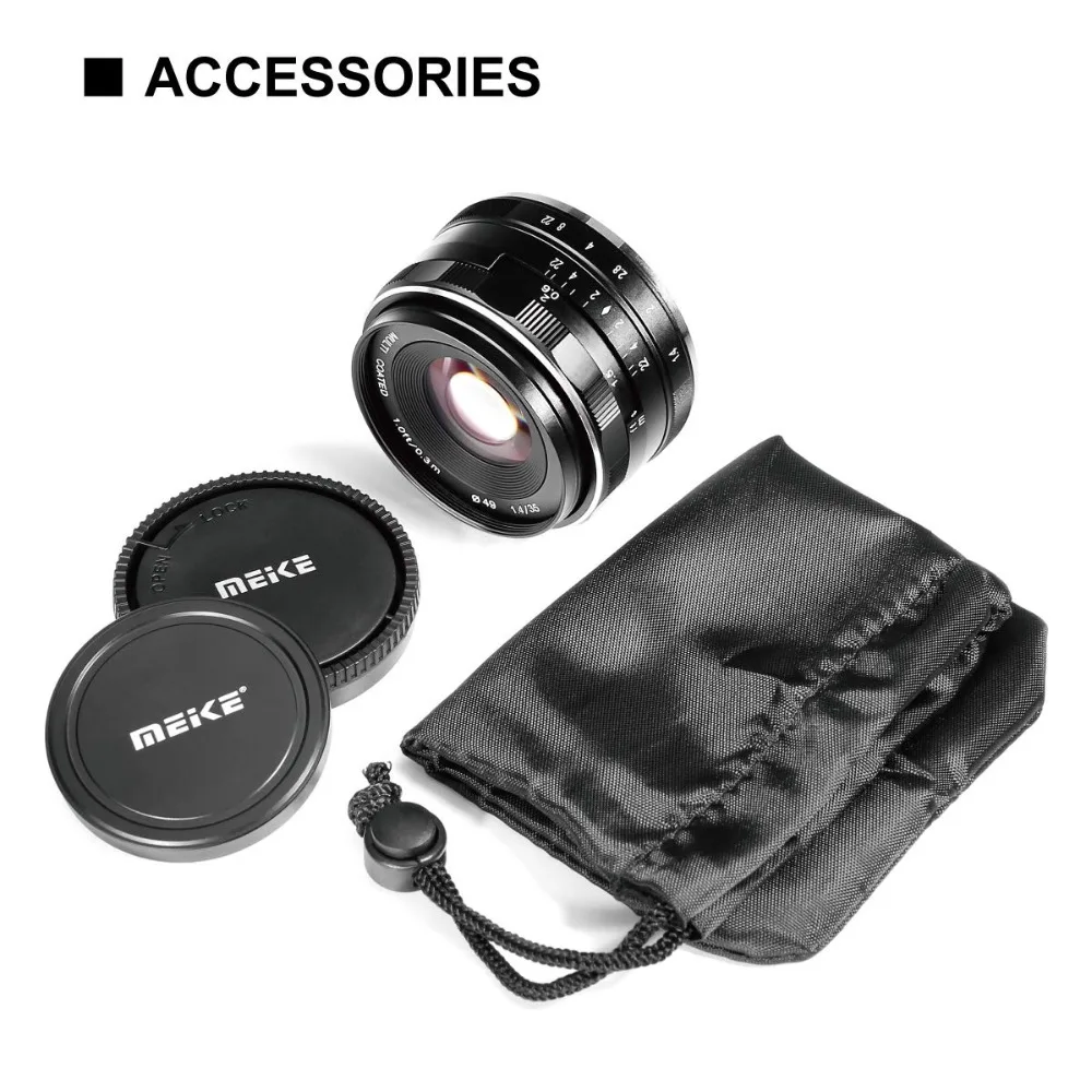 Meike 35 мм f1.4 ручной фокус объектив APS-C для Fuji x-крепление/для sony E крепление/для Panasonic Olympus M4/3 камера A7 A6300 A6500