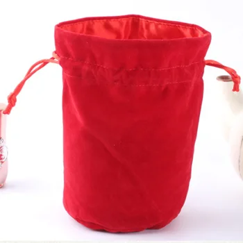 

2 Sizes Drawstring Pouch Jewelry Packing Bags Velvet Bag Three Colors Multifunction Drawstring Bag Black/Red