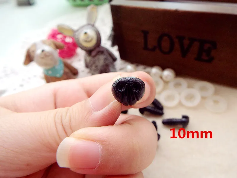 trolls doll 20pcs Safety Plastic Dog Noses Black Color 8mm/9mm/10mm/12mm/16mm can be chosen come with washers raggedy ann