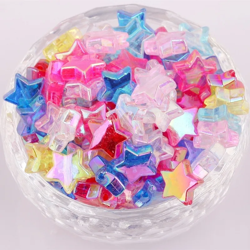 

50pcs Mixed Stars Shaped Acrylic Spacer Beads Findings for Jewelry Making Handmade DIY Accessories for Jewelry 11mm