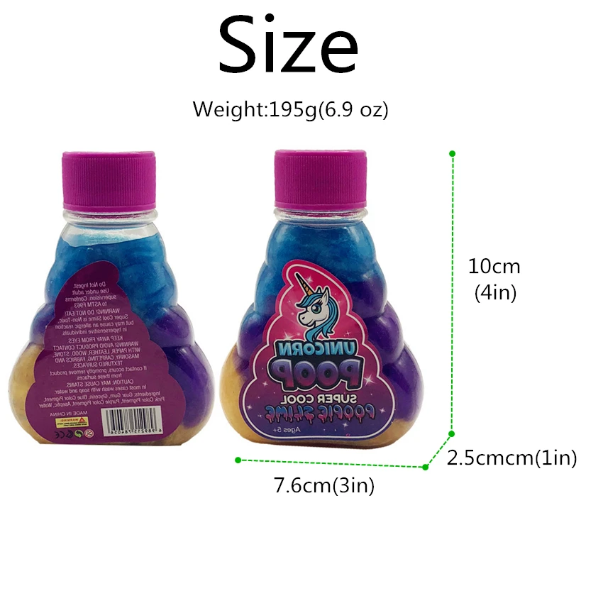 Unicornio Slime DIY Poop Единорог глина смешанные радужные цвета кристальная грязь желе