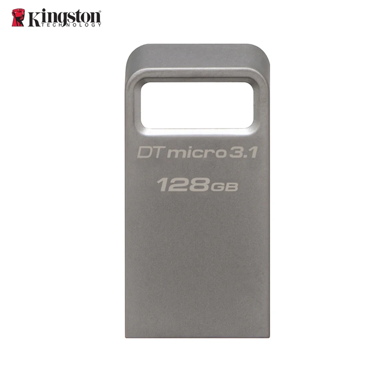 KINGSTON mini usb flash 128 ГБ стильный металлический флеш-накопитель USB 3,1 Gen 1(USB 3,0) 16 ГБ 32 ГБ usb флешка серебристый ультра-маленький