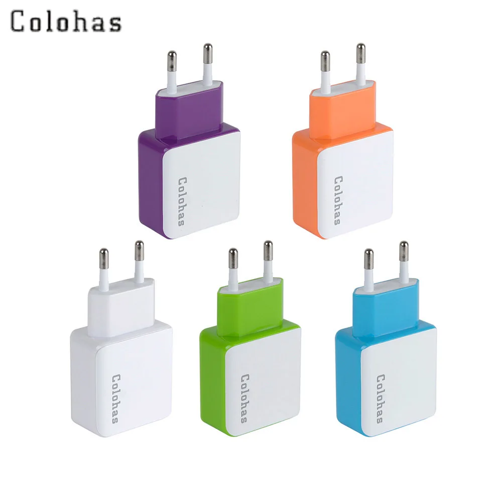 Colohas 2.1A Universal EU Plug Dual Port USB Power Wall
