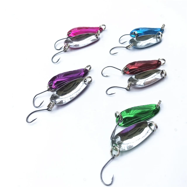 JYJ wholesale 50pcs super small spinner spoon metal lure baits for