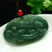 Натуральный грузов масла зеленого нефрита pi Сю кулон в Аутентичные Бирма нефрита повезло Храбрый обувь для мужчин и женщин раздел кулон