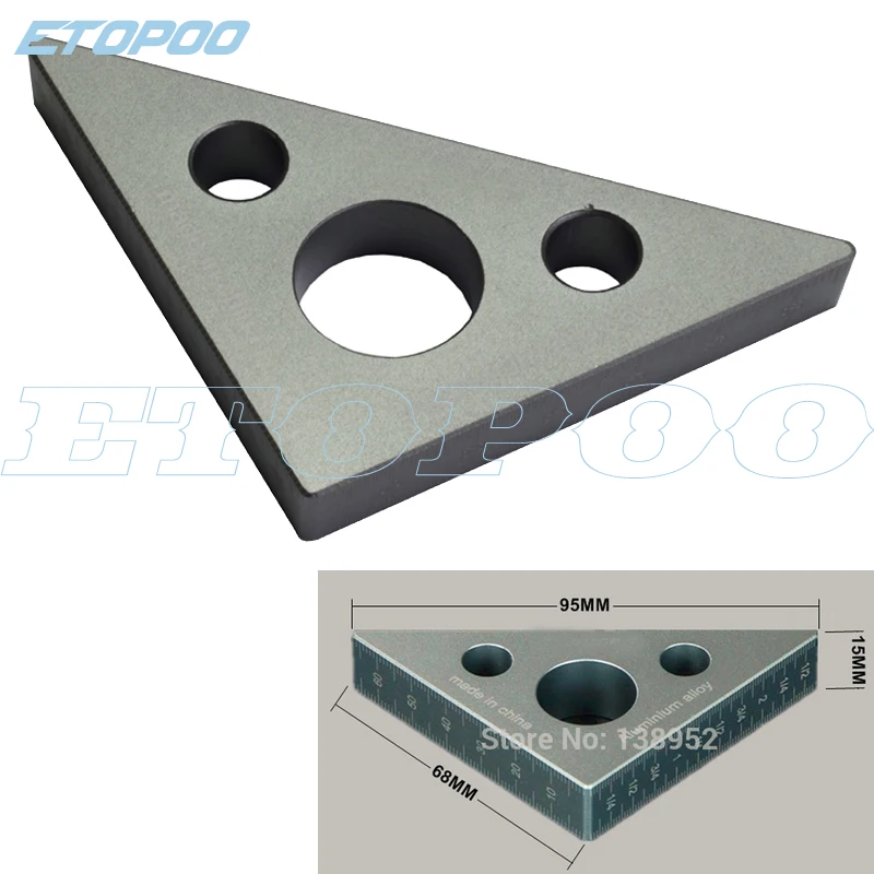 

Carpenter Workshop Aluminum Inch Alloy 45 Degree Angle Ruler Triangle Woodworking Multifunction Tool