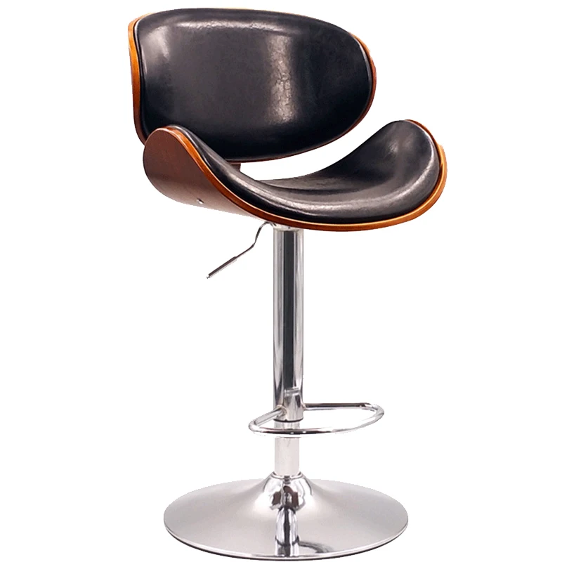15%Solid wood back Nordic bar stool home modern minimalist bar chair lift rotating front desk high stool bar stool