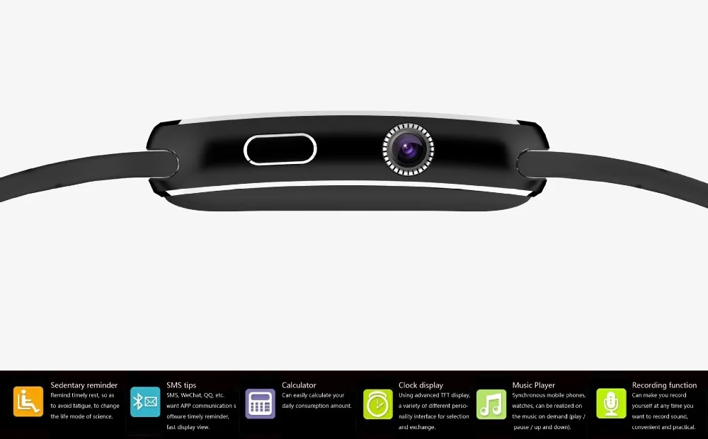 Bluetooth Smart Watch Sport Passometer Smartwatch 1.54 inch Support SIM TF Card Whatsapp Facebook for Android Phone (5)