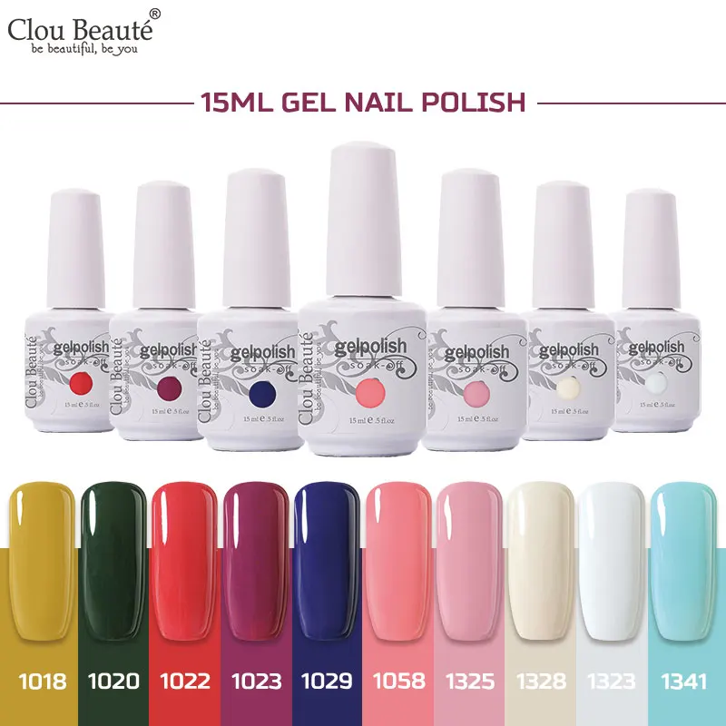

Clou Beaute Nail Polish Gel Paint Base And Top Coat Gel Polish Nail Art 15ml Semi Permanent UV Varnish Soak Off Gel Nail Polish
