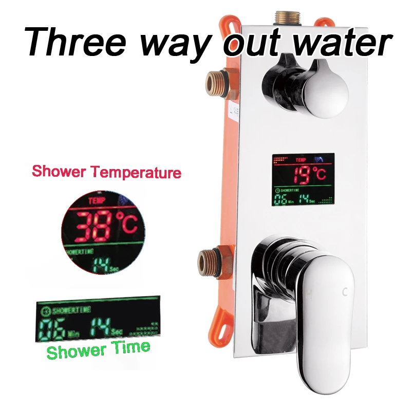 Buy Digital wall mounted 2 or 3 way shower mixer valve control with