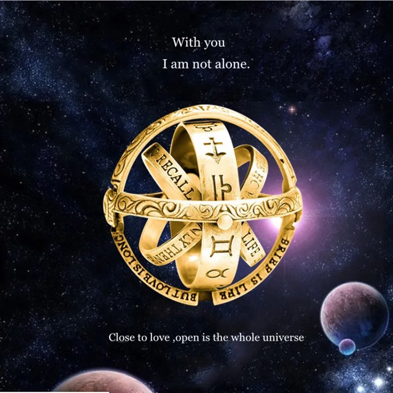 

D&Z Design Deformation Astronomical Sphere Rings Universe Finger Jewelry For Couple Love Ring Gift Drop Shipping