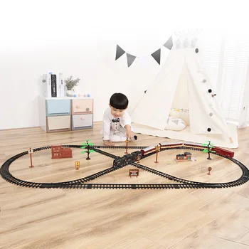 

Electric Train Toys Classic Motorized Train Set Electric Locomotive Model Train with Engine