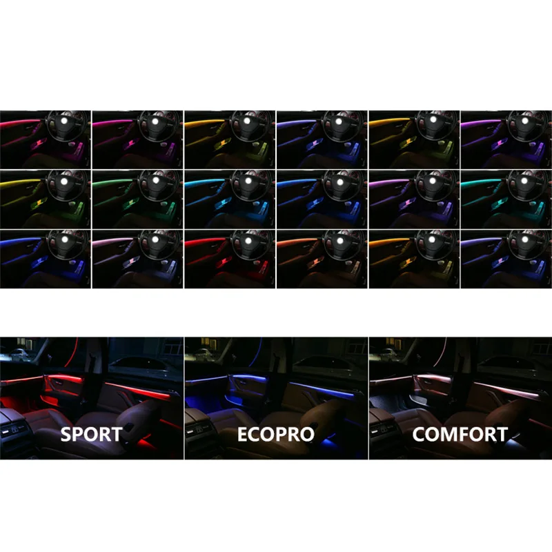  Car styling 18 colors led ambient lights for BMW 5 series F10 F11 F18 interior decorative led strip - 33001247535