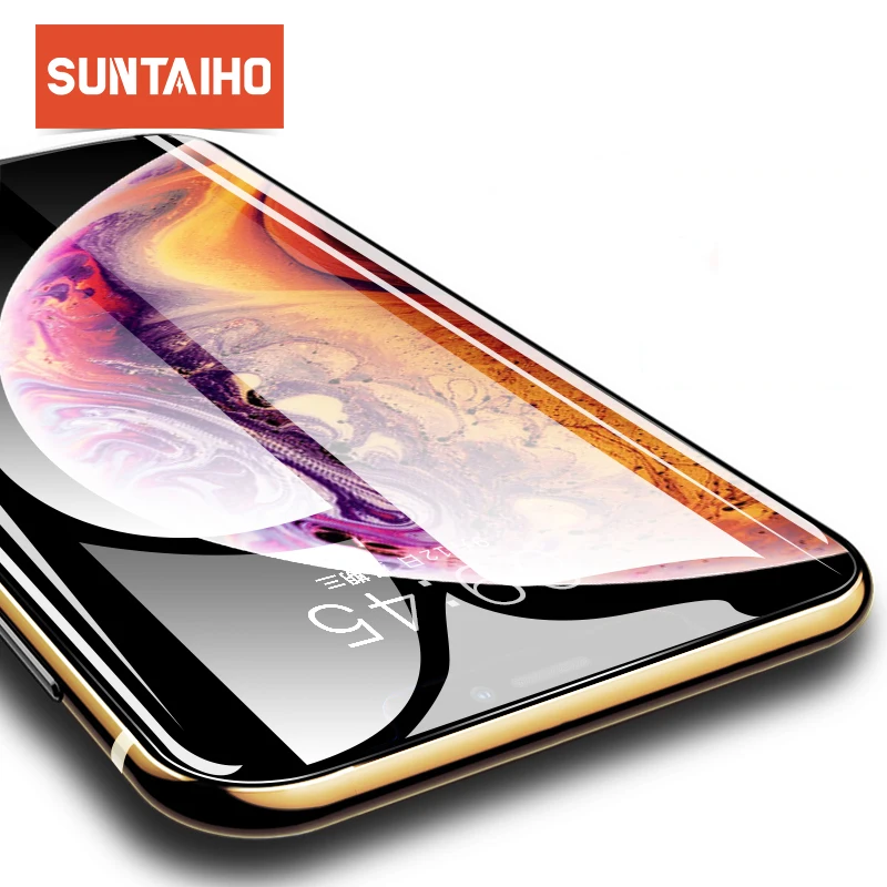 Suntaiho 5D Full Cover Edge Tempered Glass For iPhone X XS Screen Protector For iPhone XS MAX XR Film Protection Glass Suntaiho 5D Full Cover Edge Tempered Glass For iPhone X XS Screen Protector For iPhone XS MAX XR Film Protection Glass