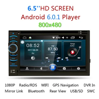 

6.5'' HD Touch Screen Android 6.0 Car MP5 Multimedia Player for Toyota Mobile Phone Interconnection GPS Bluetooth RDS / AM / FM